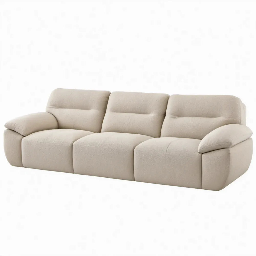 3-zitsbank 220 x 95 x 88 cm in crèmekleurige bouclé polyester