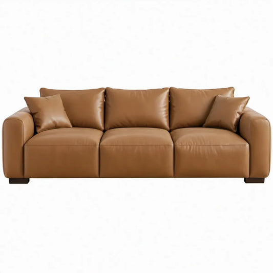 3-zitsbank 220 x 95 x 85 cm Cognac recht PU-kunstleer