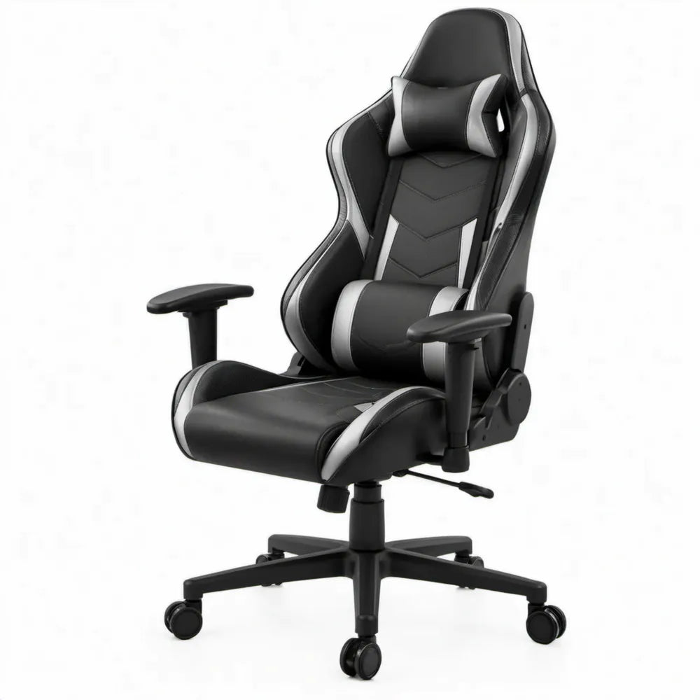 Verstelbare bureaustoel met hoge rugleuning, zwart/grijs, 66 x 70 x 119-129 cm