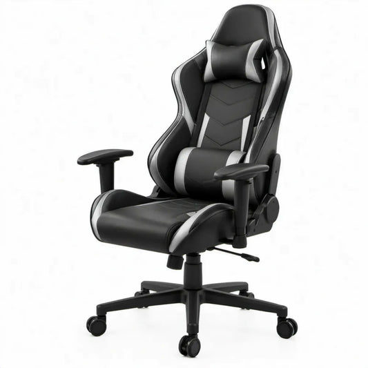 Verstelbare bureaustoel met hoge rugleuning, zwart/grijs, 66 x 70 x 119-129 cm