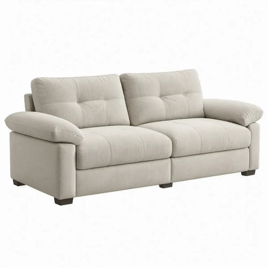 Beige 2-zitsbank van polyester, 180 x 95 x 90 cm