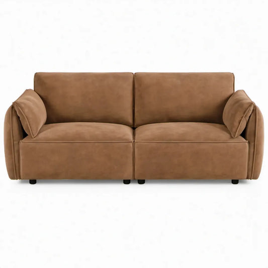 Cognacbruine 2-zitsbank 170 x 95 x 85 cm met zwarte poten
